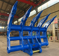 Bêche à racines RSBM pour pelle hydraulique CAT 320 de 20 tonnes, attache à 5 dents pour défrichement et ramassage de roches