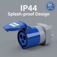Adaptateur convertisseur de prise britannique BS 13A (0,35 m) vers prise industrielle CEE 16A, robuste, pour raccordement électrique de caravanes, camping-cars et sites de camping