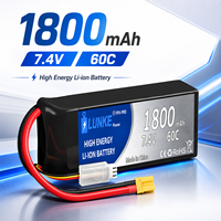 Baterai Lipo 2S 7.4V 1800mAh 60C High Discharge dengan XT60 T Plug untuk Mobil RC, Helikopter, Quadcopter, Pesawat, dan Model Kapal 503040