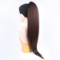 Extension capillaire Body Wave Blonde lisse noir, 1 pièce, Fiber synthétique, cheveux crépus bouclés, coiffure lisse avec cordon de serrage, queue-de-cheval