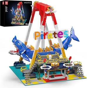 Kit de Construction <span class=keywords><strong>Bateau</strong></span> <span class=keywords><strong>Pirate</strong></span> 1922+ Pièces, Modèle de Parc d'Attractions avec <span class=keywords><strong>Bateau</strong></span> Balançoire en Forme de <span class=keywords><strong>Requin</strong></span> et Moteur, Jouets de Construction pour Décoration d'Intérieur - Product Image 1