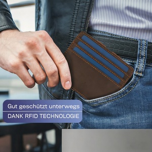 Portefeuille magique en cuir Boshiho pour 9 cartes, hommes et femmes, portefeuille minimaliste avec porte-cartes RFID, portefeuille en cuir - Product Image 6