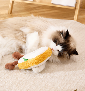 Cute Breakfast Bread Plush Pet Toy with Crinkle <strong>Sound</strong> Pet <strong>Squeaker</strong> Toy <strong>Dog</strong> Chew Toy - Product Image 5