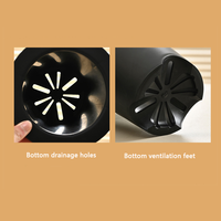 Pot de fleurs en plastique multi-spécifications, surélevé et épaissi, noir et blanc, pour plantes succulentes et vertes, vente en gros