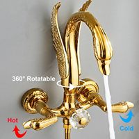 Ensemble de robinetterie de douche en laiton brossé doré non revêtu, mitigeur de douche pluie en laiton doré pour salle de bain, ensemble de robinetterie de douche en laiton doré