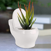 Mini Pot de fleur en céramique de 4 pouces, livraison directe, Pot de plante de toilette, bonsaï avec trous de Drainage, pour le bureau et la maison