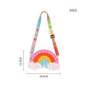 Bolsos de Hombro con Juguetes Sensoriales de Burbujas Arcoíris, Juguetes Antiestrés Kawaii para Adultos y Niños - Product Image 5