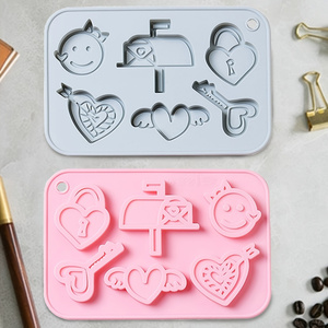 Silicone kẹo Khuôn không dính nướng khuôn tái sử dụng sô cô la fondant và bánh trang trí khuôn với tình yêu và trái tim thiết kế - Product Image 2