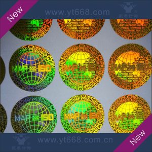 Tùy Chỉnh Thiết Kế Sáng Bóng Vàng Holographic Màu Sắc An Ninh Thanh Mã QR Mỹ Phẩm Y Học Lỏng Vinyl Ảnh Ba Chiều Sticker In Ấn - Product Image 3