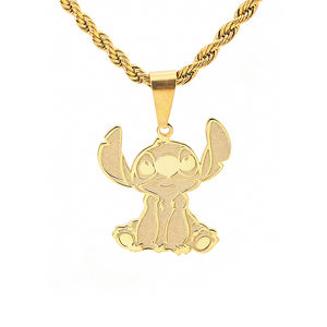 Toptan kişiselleştirilmiş paslanmaz çelik 18k altın kaplama özel sevimli kedi karikatür karakter kolye moda takı kadın hediye - Product Image 4