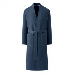 Nouvelle arrivée 2026 Peignoir en tissu gaufré 100% coton - Robe longue de type cardigan pour hommes et femmes, idéal pour les hôtels et les chambres d'hôtes - Product Image 3