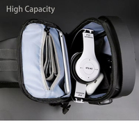 Tas Dada Anti Maling Oxford Tahan Air Tas Selempang Pengisi Daya USB Tas Bahu Perjalanan Bisnis Desain Ritsleting
