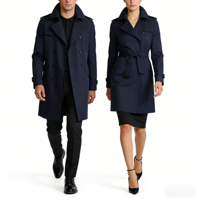 Costume d'affaires britannique pour hommes, ensemble coordonné, trench-coat compact anti-plis pour hommes