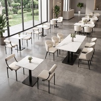 Tables et chaises de réception de bureau, mobilier de restaurant, résistant aux chocs, look élégant pour salle de réception d'entreprise