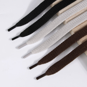 1.5cm Widened Single-layer Black Gray <strong>Brown</strong> Solid Color Flat <strong>Shoelace</strong> for Casual Shoes - Product Image 1