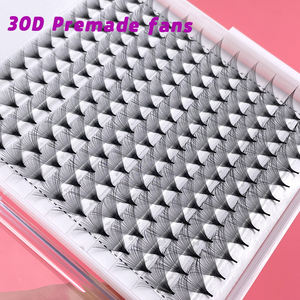 Stock de Cheveux Synthétiques 0.05mm 6D 8D Premade Fans Extension de Cils 10D 12D 0.07mm C D Short Long Stem Premade Volume Fans - Product Image 5