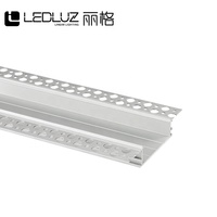 Diffuseur de lumière LED encastré avec bride pour éclairage linéaire commercial, profil en aluminium de 51.4mm de large pour bandes de LED COB/rigides
