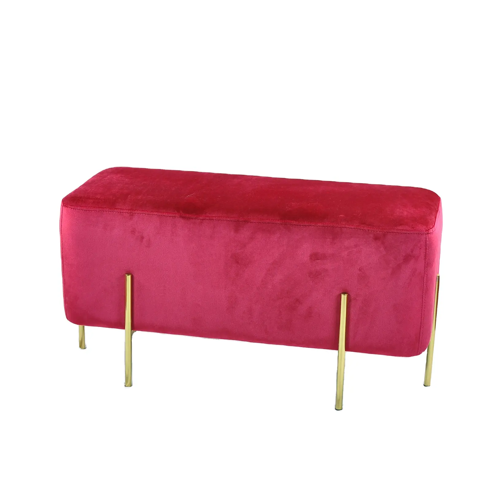 Venta al por mayor de bazhou elegante Oficina Muebles de tela roja silla final piernas latón cubierta de silla de salón hotel chaise lit silla cama