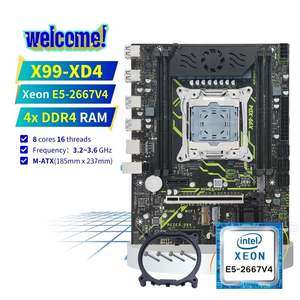 Pandl เมนบอร์ด <span class=keywords><strong>M</strong></span>-ATX X99-XD4ใหม่เมนบอร์ด DDR4 4X เมนบอร์ดเกม ECC RAM Intel Xeon E5 2667เมนบอร์ด X99 V4ชุด X99 Combo Xeon - Product Image 1
