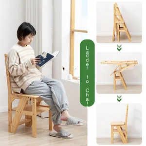 Bambú moderno 4 niveles <span class=keywords><strong>escalera</strong></span> <span class=keywords><strong>plegable</strong></span> taburete estante silla Banco otomano estantería planta soporte estante <span class=keywords><strong>de</strong></span> almacenamiento decoración del hogar - Product Image 4