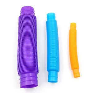 Funny Educational Stress Relief Pops <b>Tube</b> Fidget Plastic Mini Telescopic Corrugated Light up Toys <b>Led</b> Flashing Swords - Product Image 3