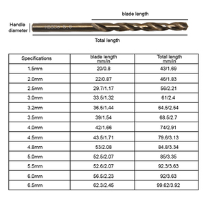 <span class=keywords><strong>Set</strong></span> Mata Bor Putar HSS, Mata Bor Baja Kecepatan Tinggi 1.5-6.5mm dengan Tangkai Lurus untuk Pengeboran Logam, Kayu, dan Plastik - Product Image 2