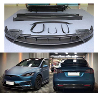 Kit de Carrocería de Fibra de Carbono Húmeda RZ para Modificación de Automóviles 2015-2022, Alerón Delantero y Trasero, Faldones Laterales, Compatible con Tesla Model X
