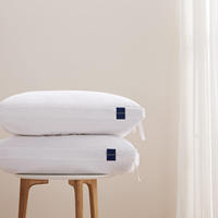 Oreiller amovible en mousse à mémoire de forme déchiquetée à noyau réglable hybride duvet alternatif remplissage couverture en coton