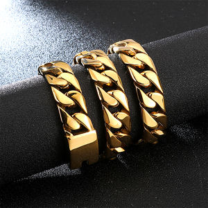 Collana a Catena Cubana KALEN 650*17mm in <span class=keywords><strong>Oro</strong></span> 18K per Uomo, Gioiello Massiccio in Acciaio Inossidabile - Product Image 2