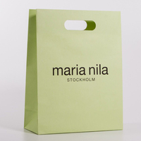 Sac de shopping entièrement personnalisé avec logo, poignée découpée, emballage de luxe, sac en papier pliable