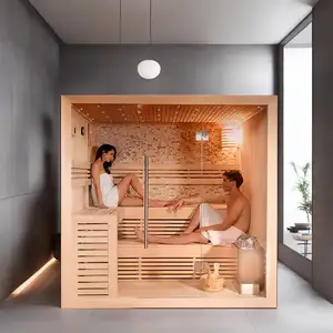 4 Person Dry Steam Sauna Traditional Sauna Room With Harvia Sauna Stove