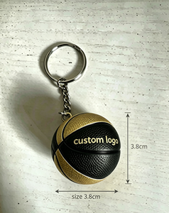 Porte-clés de sport personnalisé en gros avec logo, en PVC souple 3D, en forme de <span class=keywords><strong>ballon</strong></span> de basket, de football ou de soccer, pour clés de voiture, pendentif de sac, cadeau - Product Image 3
