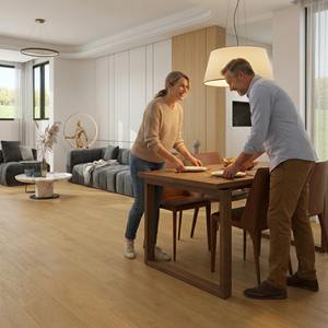 <span class=keywords><strong>Parquet</strong></span> en chêne multicouche résistant à l'humidité avec installation à joint mâle et femelle pour cuisines, salons et usage extérieur - Product Image 5