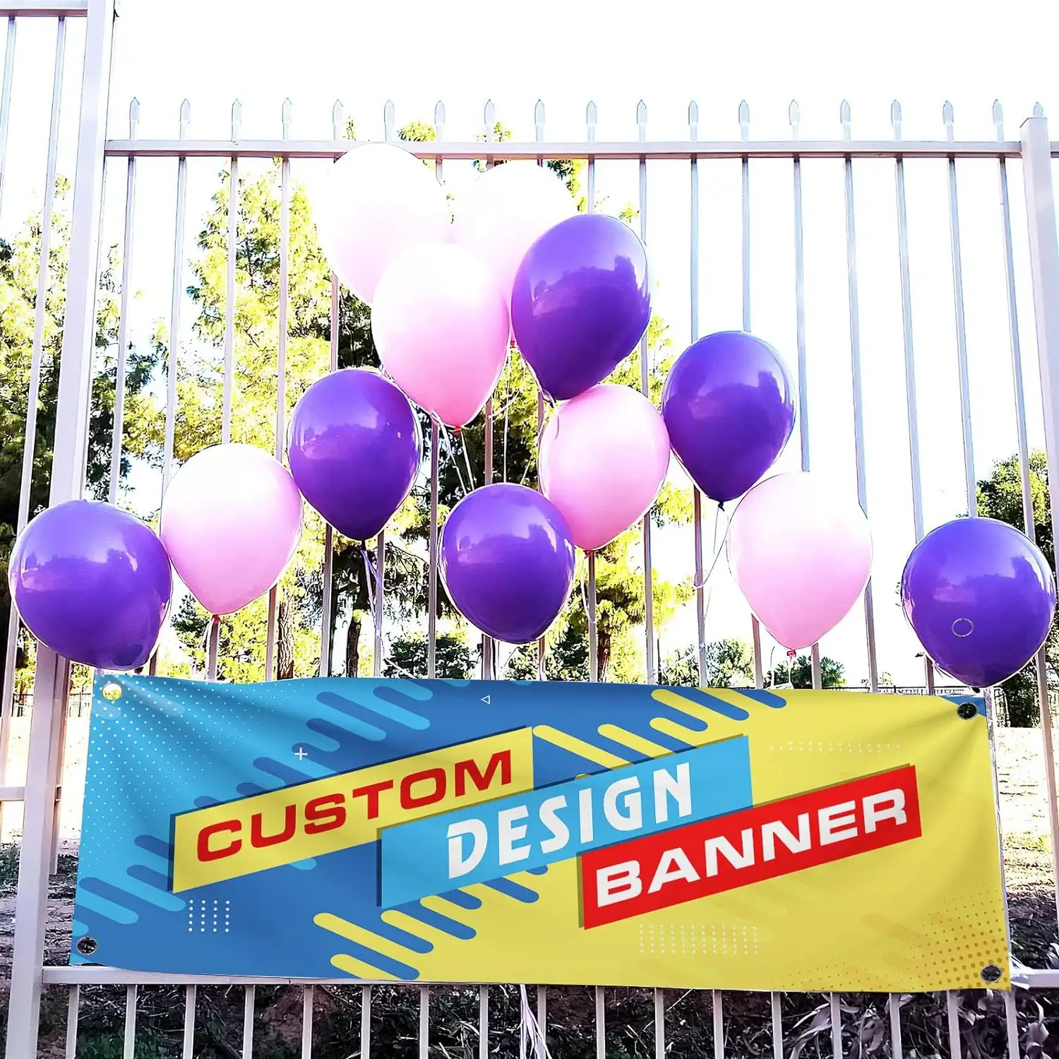 Custom uv printing party outdoor street fence advertising pvc vinyl banner