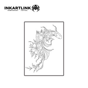 <span class=keywords><strong>Tatuaje</strong></span> Temporal Personalizado de Pez Koi y Flores, Resistente al Agua, de Larga Duración (15 Días), Arte Corporal Semipermanente para Brazo y <span class=keywords><strong>Hombro</strong></span>, para Mujeres - Product Image 3