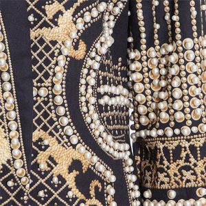 A3767 Luxus Damen Business <span class=keywords><strong>Blazer</strong></span> mit V-Ausschnitt Hochwertige Perlen perlen bedruckte Muster Gestrickte Weberei für Frauen - Product Image 6