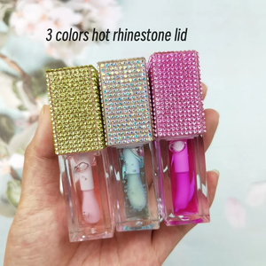 Huile à Lèvres Transparente Végane Marque OEM, <span class=keywords><strong>Gloss</strong></span> Brillant aux Acide Hyaluronique, Strass Scintillants, Arôme Fraise Colorée et <span class=keywords><strong>Fruit</strong></span>ée - Product Image 3