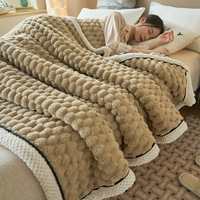 Chaude plaine épaissie flanelle chaude sieste couverture douce Double face lait velours couverture pour literie hiver