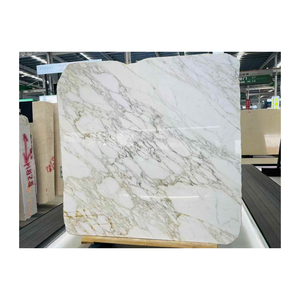 Marmo <span class=keywords><strong>Marmol</strong></span> <span class=keywords><strong>Calacatta</strong></span> Oro, Nuevo Diseño de Baldosas para Piso de Sala de Estar de Villa, Mármol Blanco con Escaleras Doradas, Producto de Losa - Product Image 1