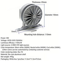 Projecteur LED d'extérieur 360° pour fenêtre, IP65, mural, AC220V, température de couleur 3000-6000K, intensité variable, Ra80, durée de vie 50000h, circulaire