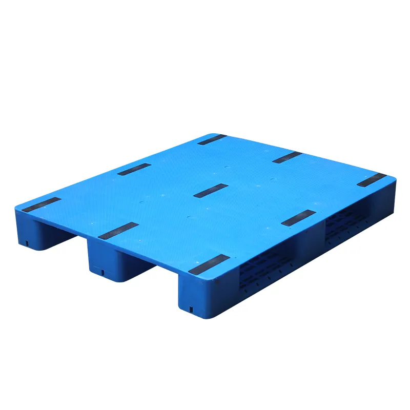HDPE mavi veya özelleştirmek 4-way palet kaliteli PE tek taraflı istifleme plastik Euro palet depo için