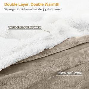 Couverture portable <span class=keywords><strong>Sherpa</strong></span> avec manches, bras, super douce, chaude et confortable, <span class=keywords><strong>grande</strong></span> couverture en peluche à manches TV - Product Image 3