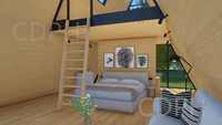 Villa à cadre Maison Conteneur Petites Maisons Triangulaires Modulaire Casas Prefabricadas Triangle Toit Préfabriqué Acier Villa Moderne de Luxe