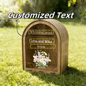 Personalized Wooden <strong>Wedding</strong> <strong>Post</strong> <strong>Box</strong> Customizable <strong>Card</strong> Holder with Acrylic Window <strong>for</strong> <strong>Wedding</strong> Reception Guest <strong>Card</strong> Collection - Product Image 4
