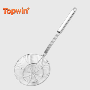 Various Good Quality Round Serving Colander Wire Mesh Strainer Spoon Stainless Steel Filter Oil-frying <b>Bbq</b> Filter Fries Spoon - Product Image 1
