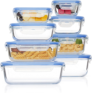 Boîtes de conservation alimentaire en verre, boîtes bento hermétiques pour la préparation des repas avec couvercles verrouillables anti-fuite, compatibles micro-ondes et congélateur, sans BPA - Product Image 2
