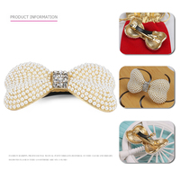 Haut de gamme perle strass femmes cheveux accessoires nœud papillon forme français Barrette pince mariage mariée cheveux Barrette pince