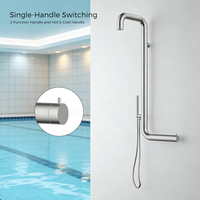 Douche extérieure portable moderne en acier inoxydable de haute qualité, robinet de douche extérieur mural chaud/froid