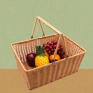 Cesto <span class=keywords><strong>da</strong></span> Picnic Grande in Rattan PP Intrecciato, Fatto a Mano, Ecologico, Impermeabile, Moderno, Personalizzabile, per Conservare Pane e Frutta - Product Image 6