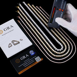 Hip Hop Iced Out Moissanite Diamond S925 Silver GRA Certificate Moissanite Women <strong>Men</strong> 5mm <strong>Tennis</strong> Chain <strong>Necklace</strong> - Product Image 4